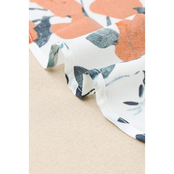 White Floral Print Spaghetti Straps Maxi Dress - Picture 10 of 12